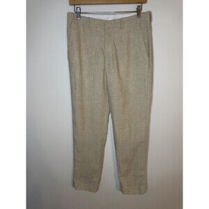 Jos. A. Bank 1905 Pants Mens 32x30 Beige Linen Flat Front Dress Lightweight